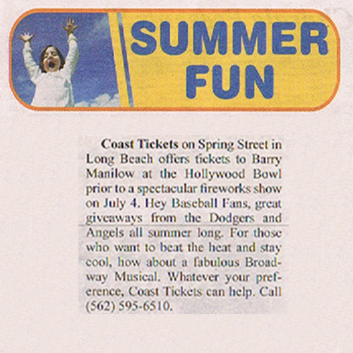 Coast Tickets in the Beachcomber 2012